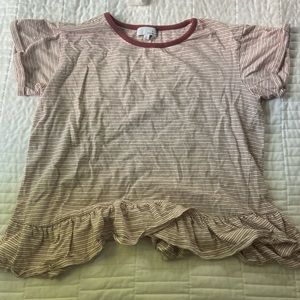 Ten Sixty Sherman Striped Ruffle Hem Tee